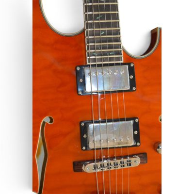 Custom Vesper Region PL G2 Amber Orange Flamed Maple Top Quilted Maple Back Guitar - Image 6