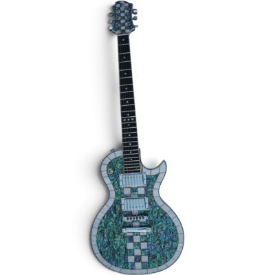 Custom Abyss Ronnie Wood CS24PF Mosaic White Mother Of Pearl And Green Abalone Guitar - Image 3