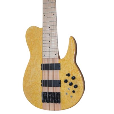 Custom Solis Foder Imperial Amber Finish Birdseye 7 String Bass