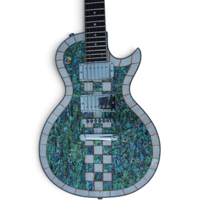 Custom Abyss Ronnie Wood CS24PF Mosaic White Mother Of Pearl And Green Abalone Guitar