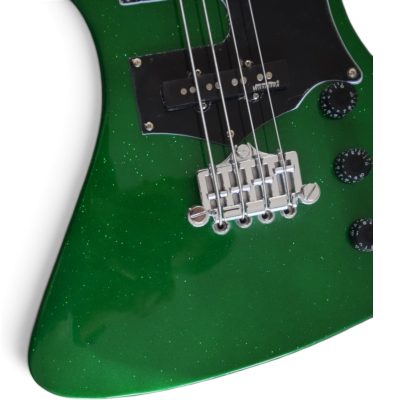 Custom Crown Krist Novoselic Green Metallic Finish Thunderbird 4 String Bass - Image 4
