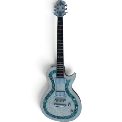 Custom Abyss Ronnie Wood CS24PF Mosaic White Mother Of Pearl And Green Abalone Electric Guitar - Image 2