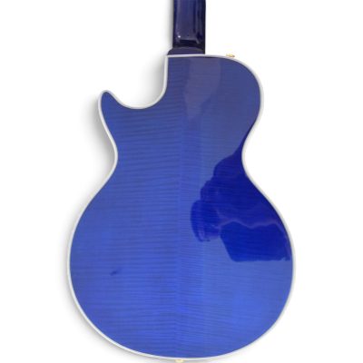 Custom Crown Alex Lifeson Fhole Florentine Cutaway Translucent Blue Semi Hollow Guitar - Image 9