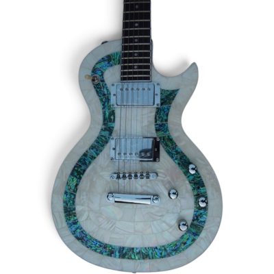Custom Abyss Ronnie Wood CS24PF Mosaic White Mother Of Pearl And Green Abalone Electric Guitar