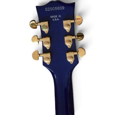 Custom Crown Alex Lifeson Fhole Florentine Cutaway Translucent Blue Semi Hollow Guitar - Image 10