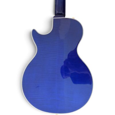 Custom Crown Alex Lifeson Fhole Florentine Cutaway Translucent Blue Semi Hollow Guitar - Image 2