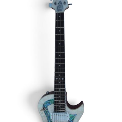Custom Abyss Ronnie Wood CS24PF Mosaic White Mother Of Pearl And Green Abalone Electric Guitar - Image 5