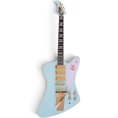 Custom Crown Firebird VII Frost Blue Finish Three Pickups Guitar Mini Humbuckers - Image 8