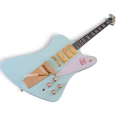 Custom Crown Firebird VII Frost Blue Finish Three Pickups Guitar Mini Humbuckers - Image 4