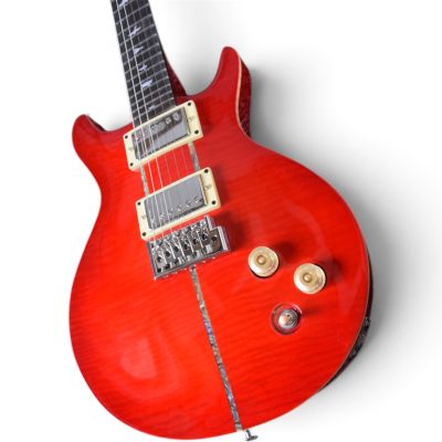 Custom Monarch Santana Red Flamed Maple Top Solid Electric Guitar - Image 14