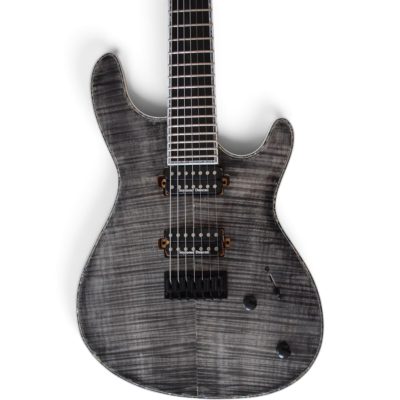 Custom Onyx Regius Gray Burst Flamed Maple Top 7 String Guitar