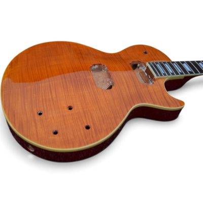 Custom Crown DIY Unfinished Honeyburst Flamed Maple Top Jimmy Page Finish Guitar - Image 6