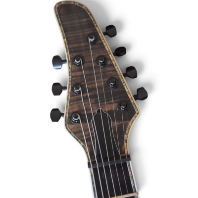 Custom Onyx Regius Gray Burst Flamed Maple Top 7 String Guitar - Image 5