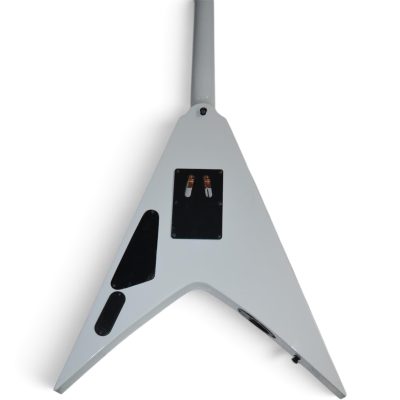 Custom Obsidian Flying V Padge White Red Blood Graphic Floyd Rose Tremolo Guitar - Image 4