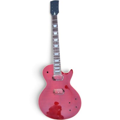 Custom Crown DIY Unfinished Wine Red Flamed Maple Top Pete Townshend Finish Guitar - Image 2