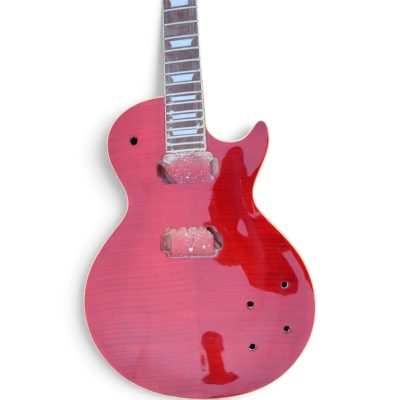 Custom Crown DIY Unfinished Wine Red Flamed Maple Top Pete Townshend Finish Guitar - Image 3