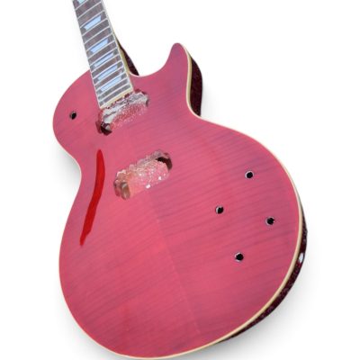 Custom Crown DIY Unfinished Wine Red Flamed Maple Top Pete Townshend Finish Guitar - Image 5