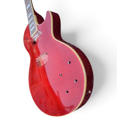 Custom Crown DIY Unfinished Wine Red Flamed Maple Top Pete Townshend Finish Guitar - Image 6