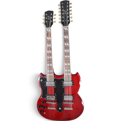 Custom Crown Left Handed SG Don Felder Red Double Neck 12 6 String EDS1275 Guitar - Image 6