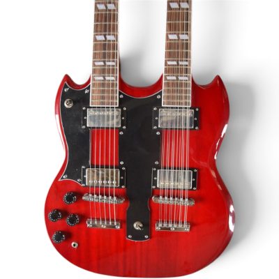 Custom Crown Left Handed SG Don Felder Red Double Neck 12 6 String EDS1275 Guitar - Image 11