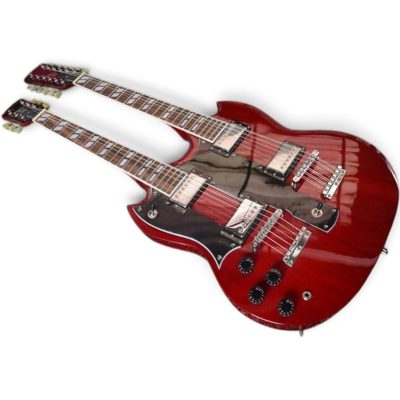 Custom Crown Left Handed SG Don Felder Red Double Neck 12 6 String EDS1275 Guitar - Image 13