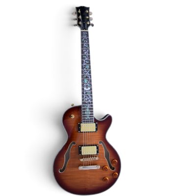 Custom Crown Supreme Bonamassa Brownburst Flamed Maple Top Fhole Electric Guitar - Image 12