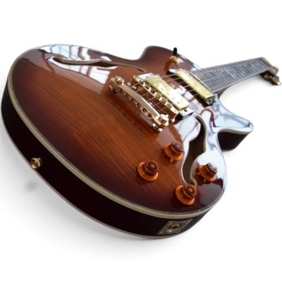 Custom Crown Supreme Bonamassa Brownburst Flamed Maple Top Fhole Electric Guitar - Image 3