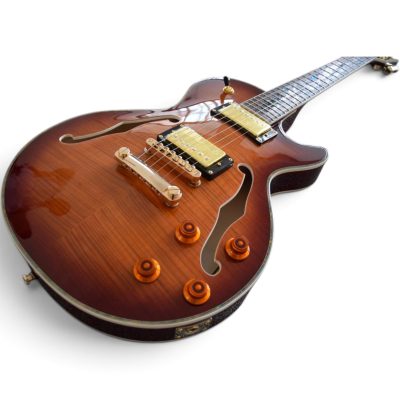 Custom Crown Supreme Bonamassa Brownburst Flamed Maple Top Fhole Electric Guitar - Image 2