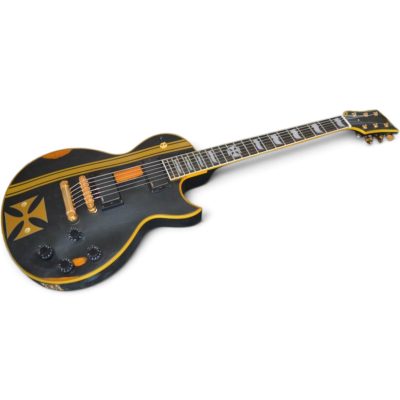 Custom Obsidian Iron Cross Matte Metallica Relic Distressed Aged Finish Guitar - Image 7