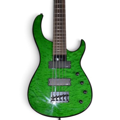 Custom Vanta Transparent Green Quilted Quantum Graphite Phil Modul 5 String Bass