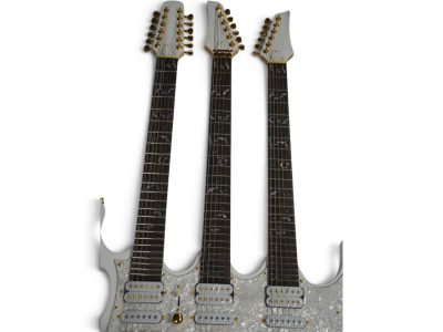 Custom Axis Steve Triple Neck White Jem 12 and 6 and 6 String Guitar Rosewood Fretboard - Image 3
