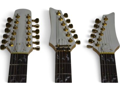Custom Axis Steve Triple Neck White Jem 12 and 6 and 6 String Guitar Rosewood Fretboard - Image 4