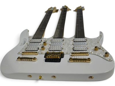 Custom Axis Steve Triple Neck White Jem 12 and 6 and 6 String Guitar Rosewood Fretboard