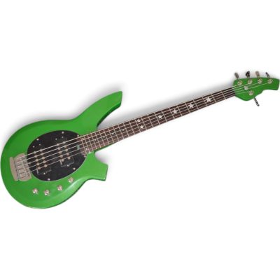 Custom Aether Bongo Green 5 String Bass Active Pickups Star Inlays - Image 3