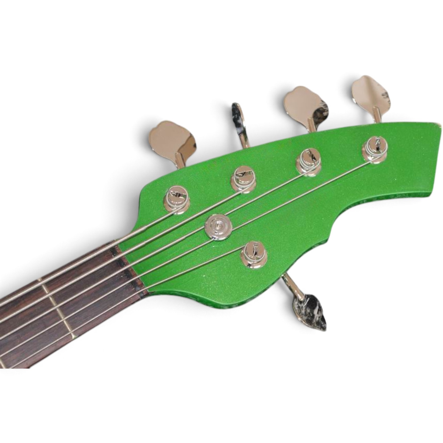 Custom Aether Bongo Green 5 String Bass Active Pickups Star Inlays - Image 6