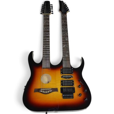 Custom Axis Steve Double Neck Tobacco Burst Jem 6 and 12 String Acoustic Guitar Tree Of Life Inlay - Image 2