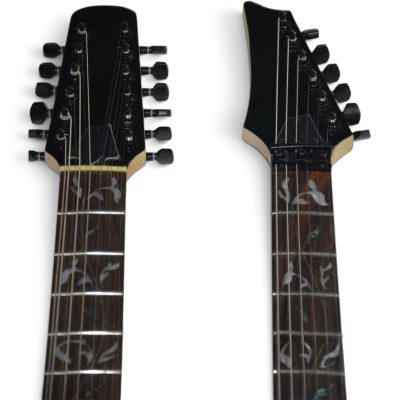 Custom Axis Steve Double Neck Tobacco Burst Jem 6 and 12 String Acoustic Guitar Tree Of Life Inlay - Image 5