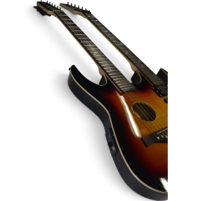 Custom Axis Steve Double Neck Tobacco Burst Jem 6 and 12 String Acoustic Guitar Tree Of Life Inlay - Image 6