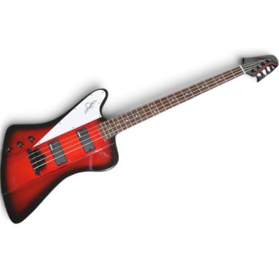 Custom Crown Nikki Left Handed Neck Through Body Thunderbird Burgundy 4 String Bass - Image 3