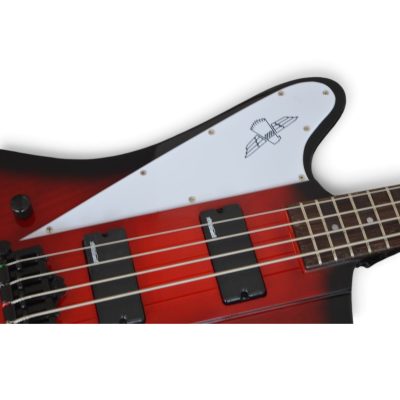 Custom Crown Nikki Left Handed Neck Through Body Thunderbird Burgundy 4 String Bass - Image 5