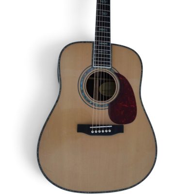 Custom Vertex Natural Solid Spruce Top Acoustic Electric Guitar D45 Fishman EQ