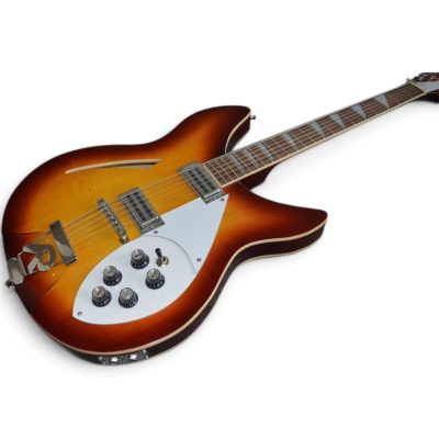 Custom Nova Slash Soundhole Fireglo 360 George Harrison Finish 12 String Guitar - Image 5