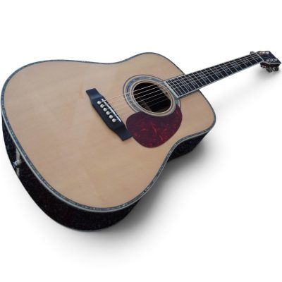 Custom Vertex Natural Solid Spruce Top Acoustic Electric Guitar D45 Fishman EQ - Image 2