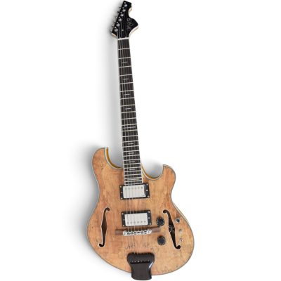 Custom Vesper Region G2 Natural Spalted Electric Guitar Ebony Tailpiece - Image 3