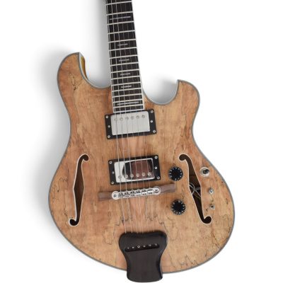 Custom Vesper Region G2 Natural Spalted Electric Guitar Ebony Tailpiece