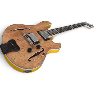 Custom Vesper Region G2 Natural Spalted Electric Guitar Ebony Tailpiece - Image 6