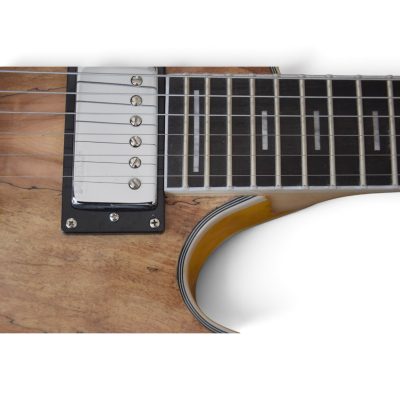 Custom Vesper Region G2 Natural Spalted Electric Guitar Ebony Tailpiece - Image 8