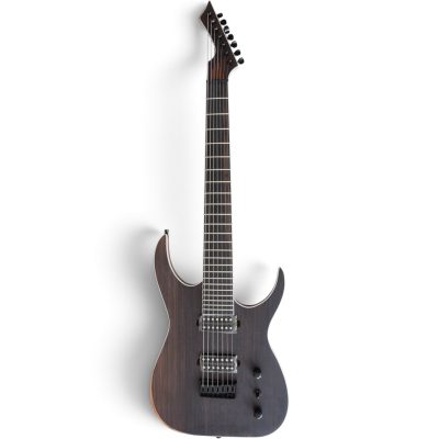Custom Topaz Black Machine Rosewood 7 String Electric Guitar - Image 3