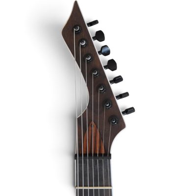 Custom Topaz Black Machine Rosewood 7 String Electric Guitar - Image 4