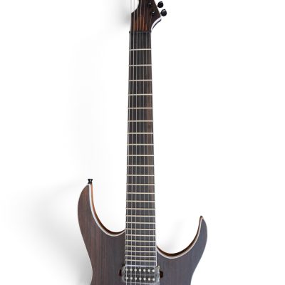 Custom Topaz Black Machine Rosewood 7 String Electric Guitar - Image 6
